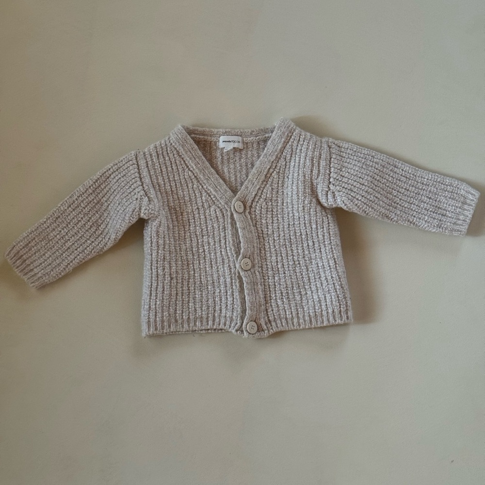 pequeño TOCÓN Ribbed Knit Cardigan – 18m